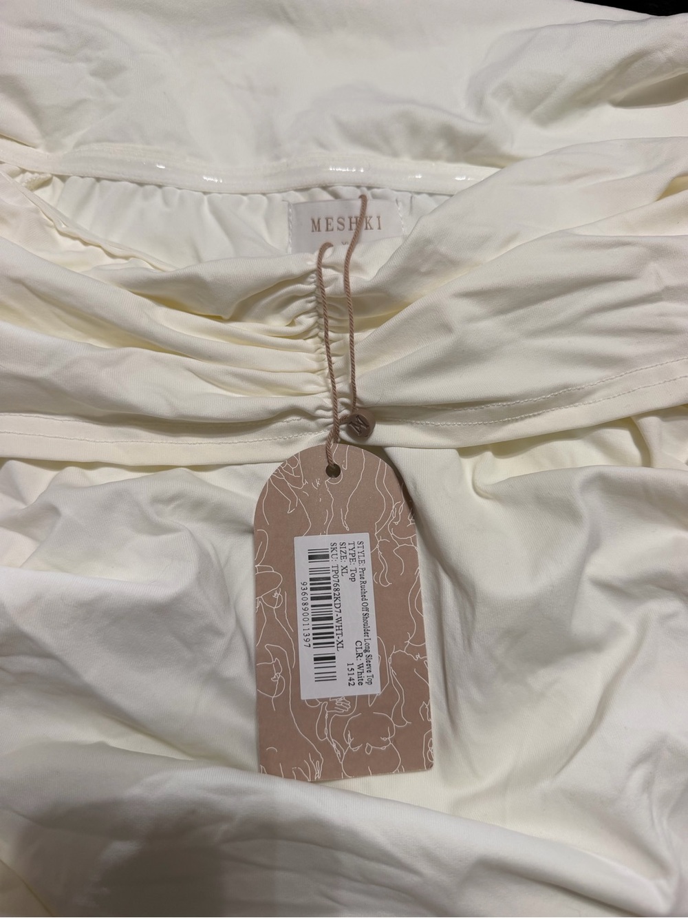 Meshki Cream Long Off the Shoulder top - Picture 2 of 2